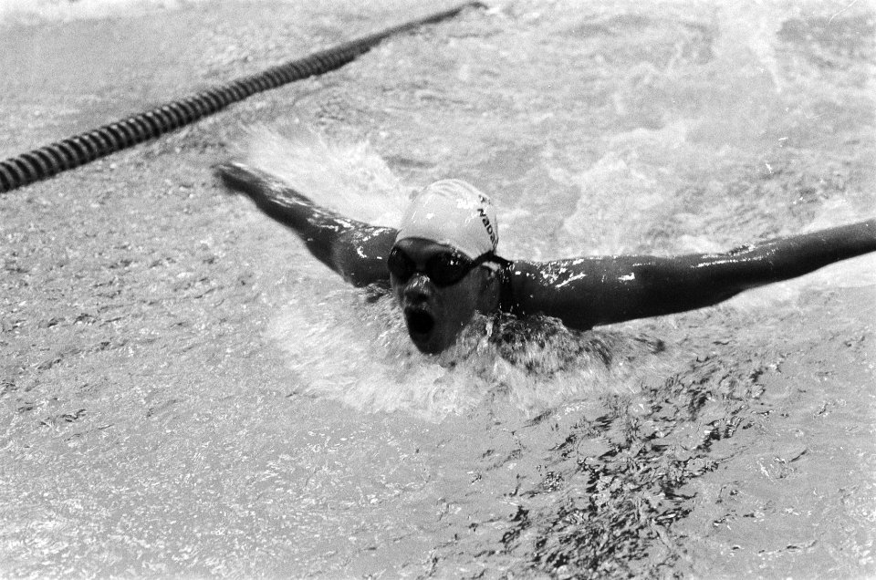 Nationale zwemkampioenschappen Amersfoort Enith Brigith in actie (100 meter vli, Bestanddeelnr 929-8248
