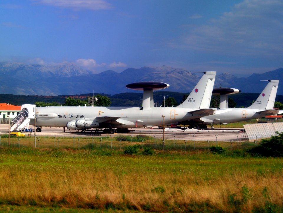 NATO Boeing E3 Sentry LX-N 90443 at Preveza-Aktion National Airport (IATA=PVK, ICAO=LGPZ), Lefkada