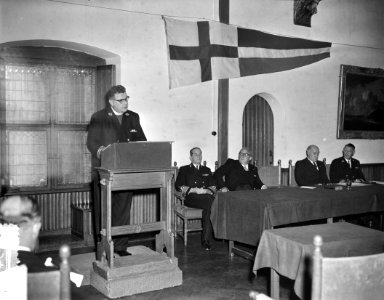 Nato naval chaiplainsconferentie te Den Haag Aalmoezenier SAIN opening, Bestanddeelnr 907-9471
