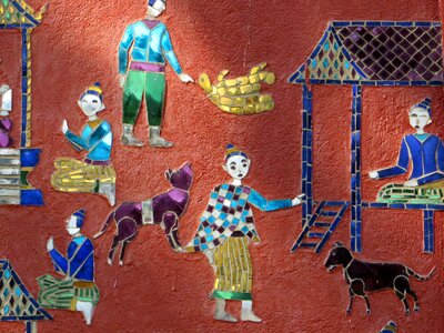 Mosaic mural characters
