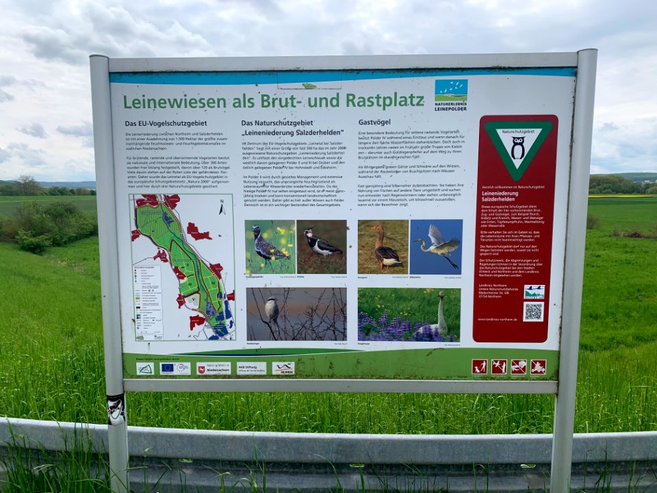 Naturschutzgebiet Leineniederung Salzderhelden, Schild