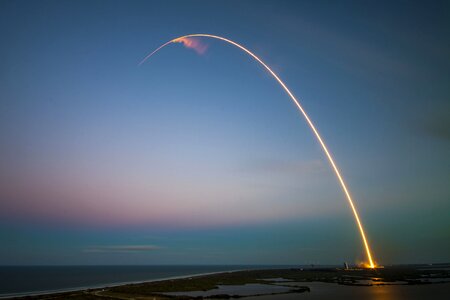 Rocket launch satellite orbit photo