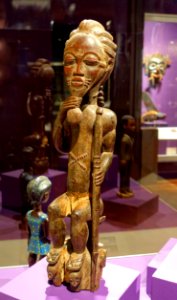 Nature spirits (asie usu), 1 of 2, Baule peoples, Cote d'Ivoire, 1800s, wood - Fowler Museum - University of California, Los Angeles - DSC02451