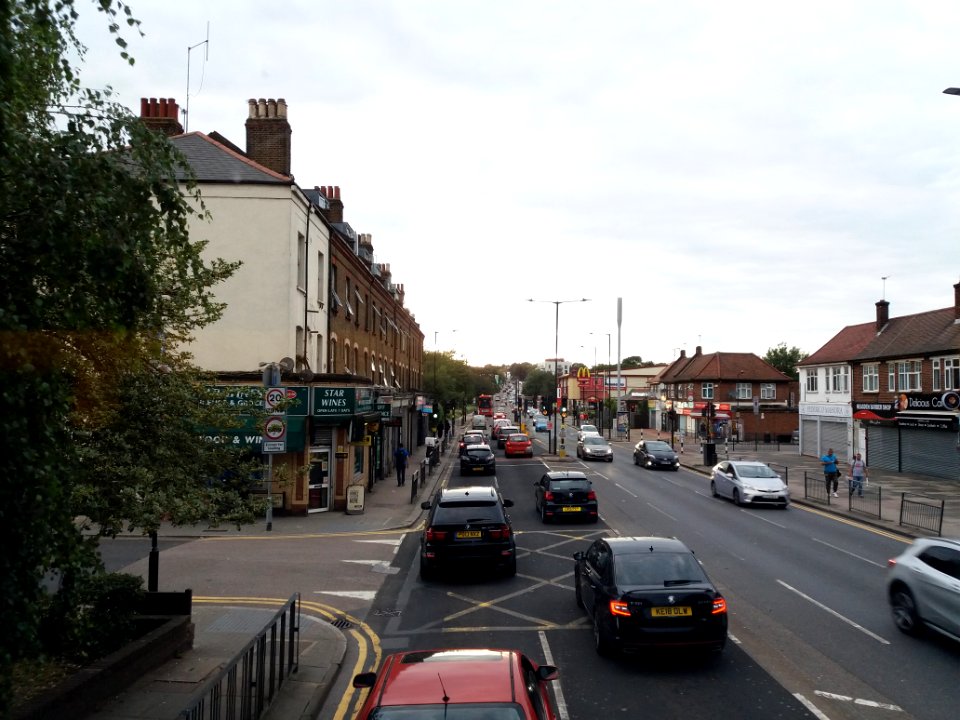 Neasden - Neasden Lane North, to the north, at Verney Street, from the first floor of a London bus