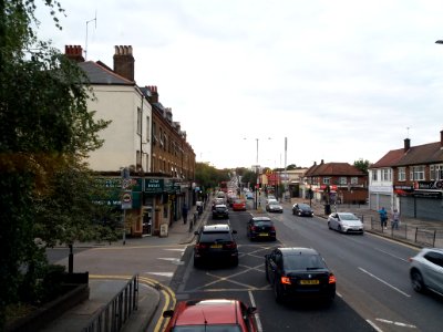 Neasden - Neasden Lane North, to the north, at Verney Street, from the first floor of a London bus