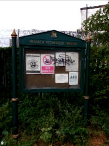 Neasden Recreation Ground - Sign at the north east entrance