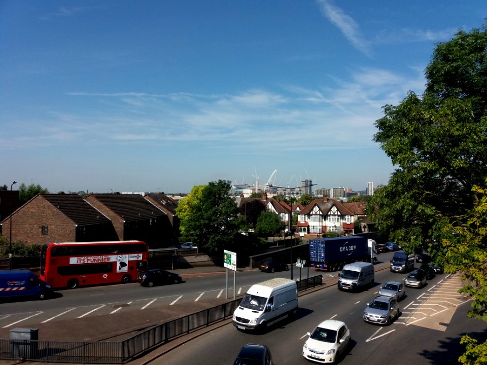 Neasden - Underpass road seen from Neasden Lane pedestrian bridge