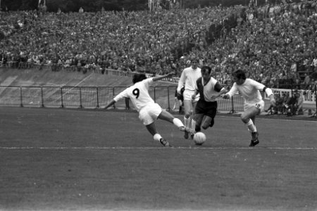 NEC tegen Feyenoord 1-2, Coen Moulijn in duel, Bestanddeelnr 924-8722