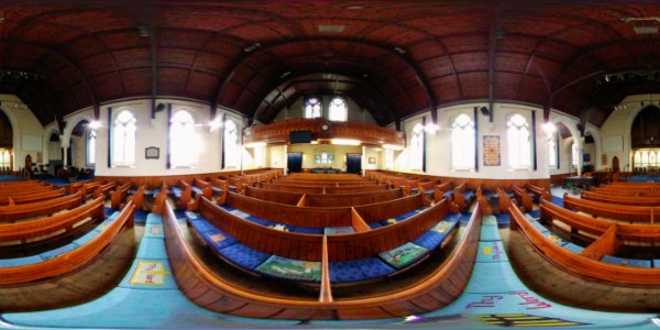 Nave, Beulah Baptist Church, Bexhill (360 panorama)