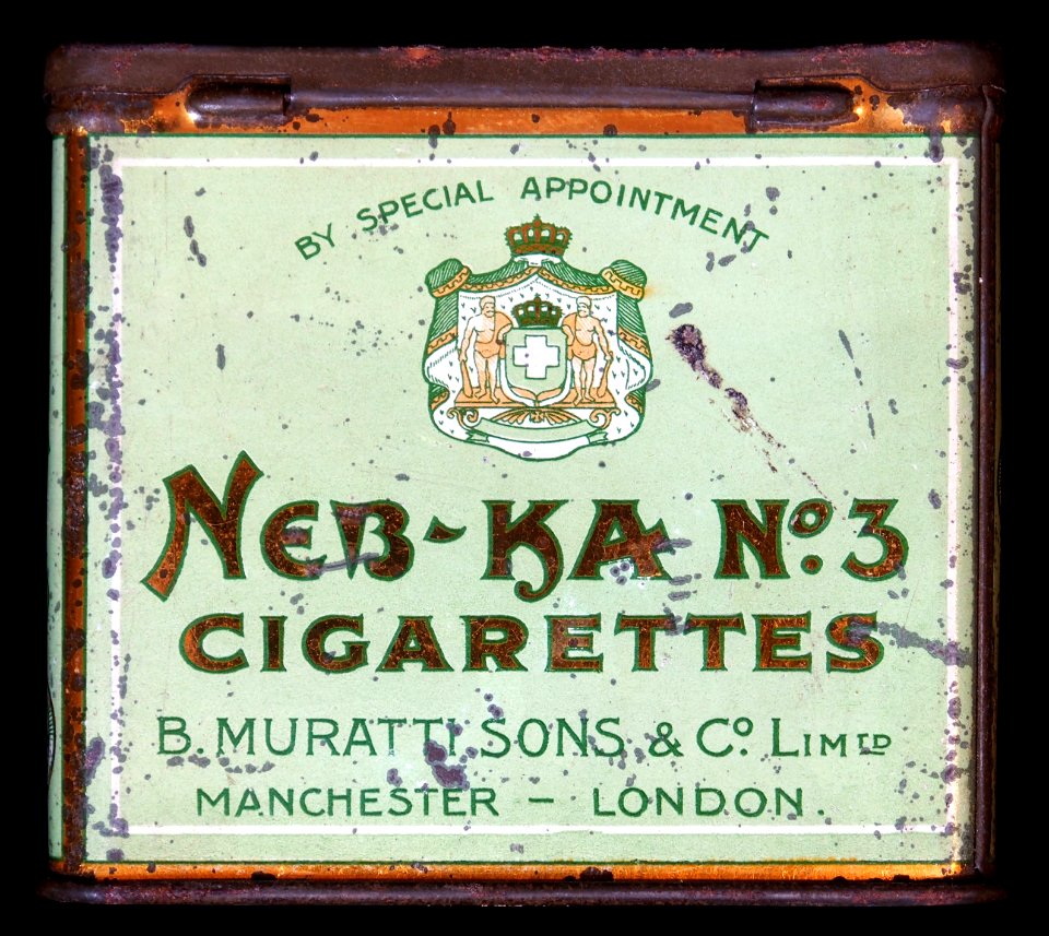 Neb-Ka No 3 cigarettes tin, back