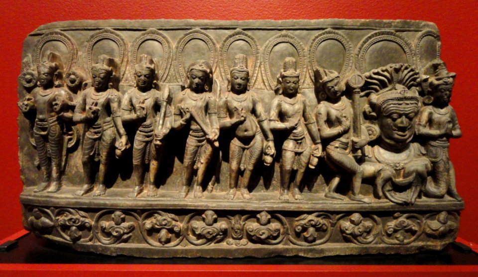 Navagraha (anthropomorphic forms of astronomical bodies), Bihar, India, 10th century AD, schist - San Diego Museum of Art - DSC06389
