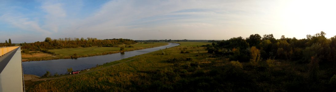 Muldeaue vor Muldestausee bei Pouch -Südblick von Muldebrücke Pouch- Anfang Oktober 2020