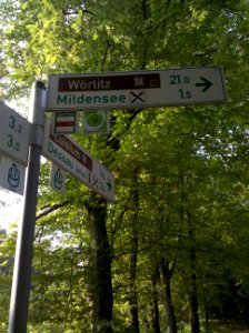 Mulderadwegweiser im Hinteren Tiergarten in Dessau 2016b