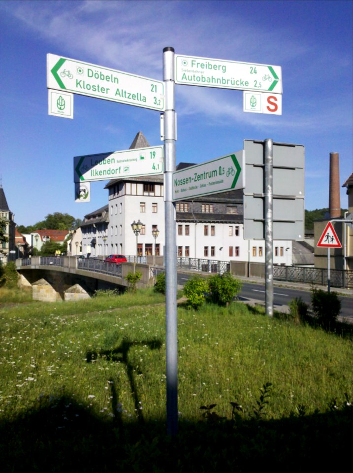 Muldebrücke Nossen (B 101) am Mulde-Radweg im Juli 2015