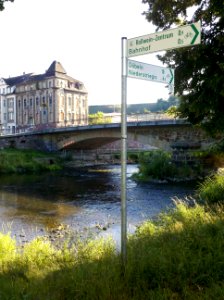 Muldebrücke Roßwein (S 34) am Mulde-Radweg im Juli 2015