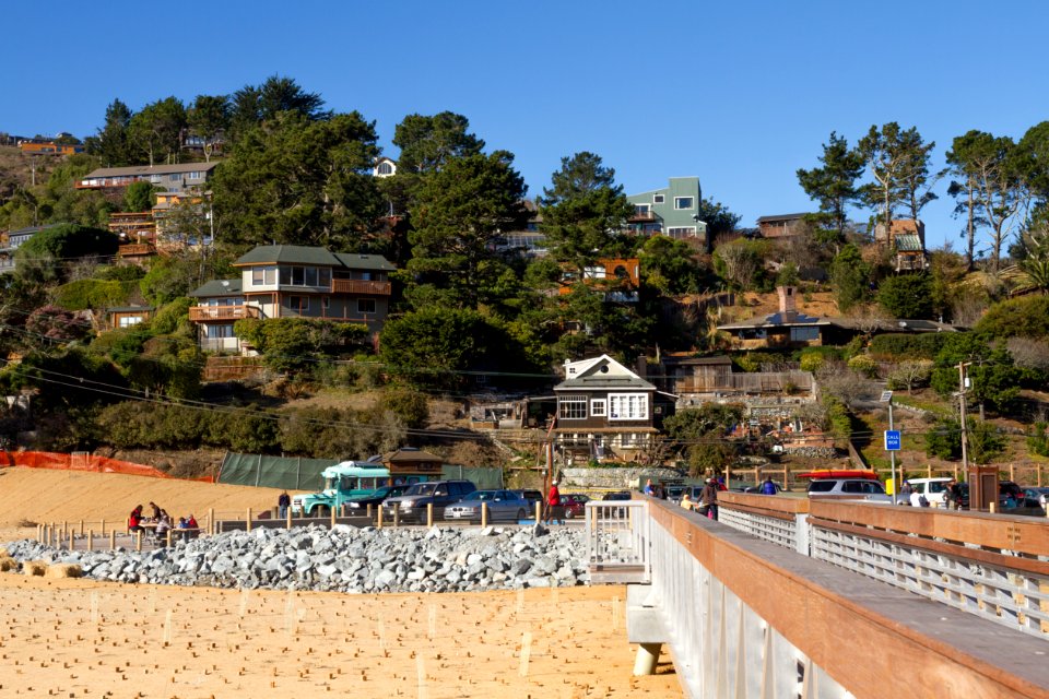 Muir Beach as seen on the day of the re-opening of the parking area, December 2013