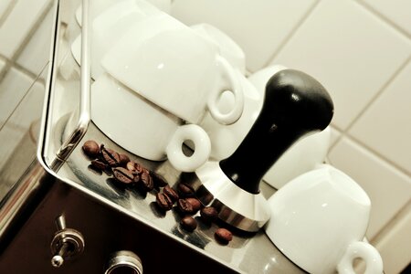 Espresso machine tea coffee mugs photo