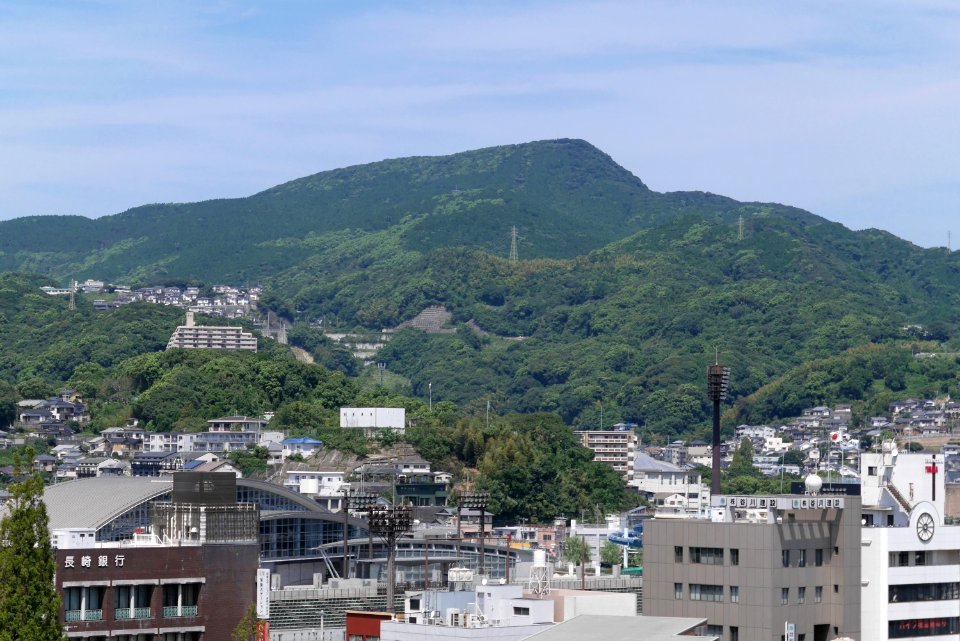 Mt.Iwaya view from Nagasaki Atomic Bomb Museum