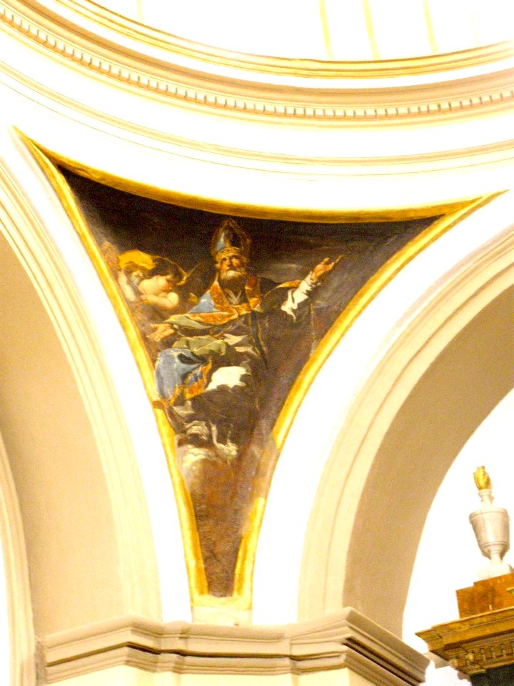 Muel - Ermita de Nuestra Señora de la Fuente, pechina con fresco de Goya 2