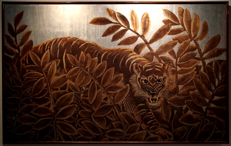 Musée du quai Branly Peintures des lointains Jean Dunand Tigre à l'affût 1930 03012019 6282