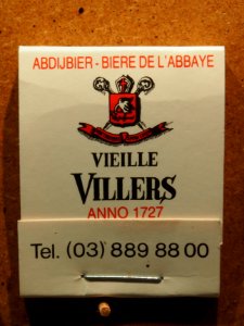 Musée Européen de la Bière - Matchbook Vieille Villers abdijbier