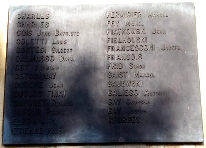Musée de la Résistance et de la Déportation de Vénissieux, hommage aux combattants FTP-MOI, plaque 2