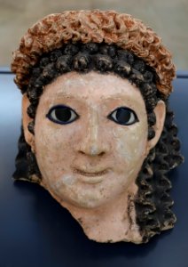 Mummy mask, middle Egypt, 1st century BC, plaster, view 1, Z 755 - Martin von Wagner Museum - Würzburg, Germany - DSC05353