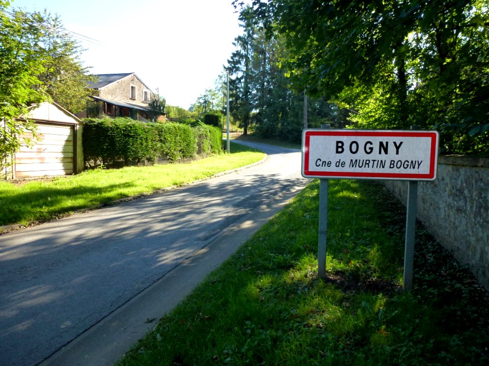 Murtin-et-Bogny (Ardennes) city limit sign Bogny