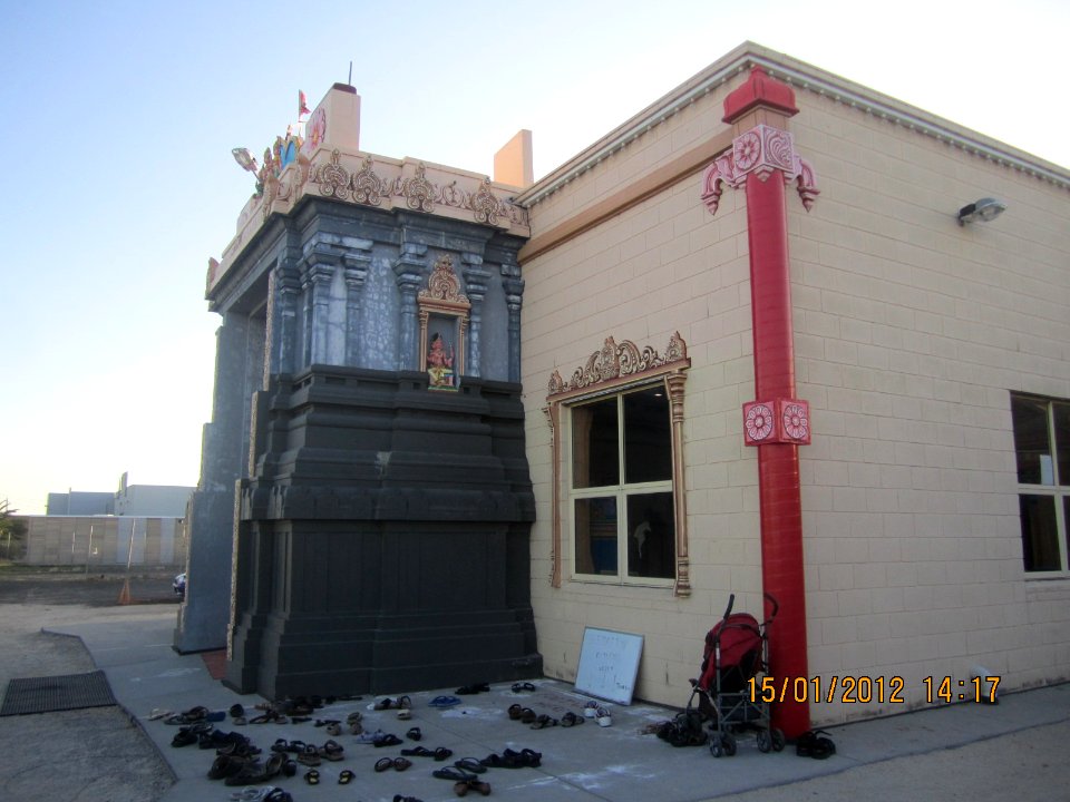 Murugan temple front door - in Sunshine, Victoria, Australia