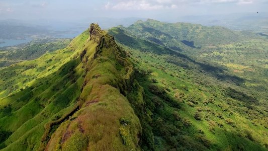 Mountaineous trail of the Rajgad Fort