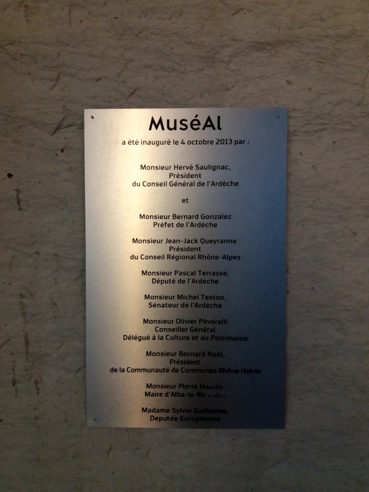 MuséAl - Plaque inauguration