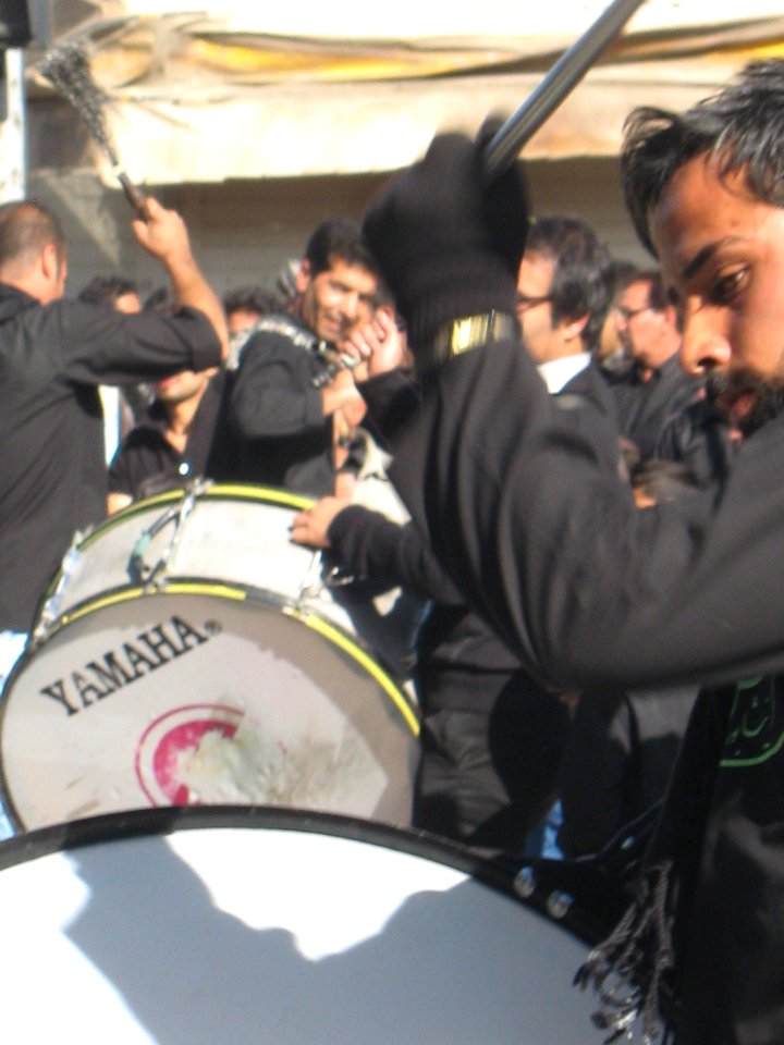 Mourning of Muharram - November13,2013 - Muharram 9,1435 Tasu'a - Zanjir,Mourners Line,Drummer - Nishapur 052