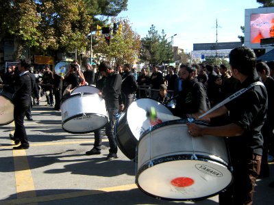 Mourning of Muharram - November13,2013 - Muharram 9,1435 Tasu'a - Zanjir,Mourners Line,Drummer - Nishapur 070