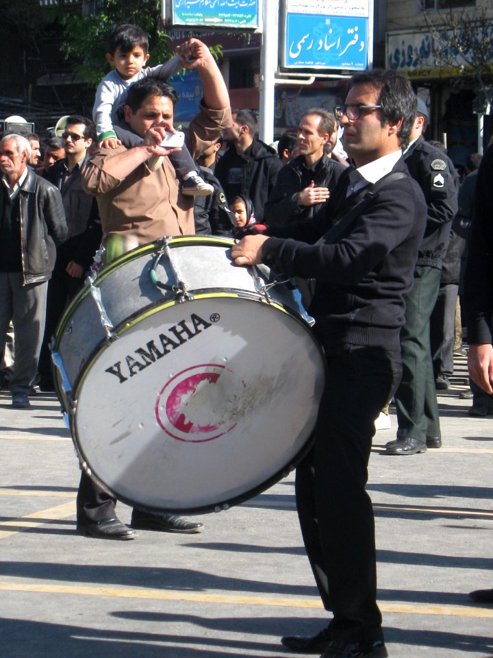 Mourning of Muharram - November13,2013 - Muharram 9,1435 Tasu'a - Zanjir,Mourners Line,Drummer - Nishapur 064
