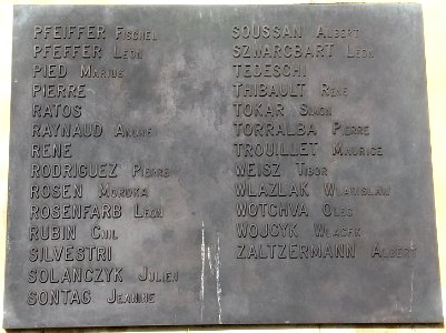 Musée de la Résistance et de la Déportation de Vénissieux, hommage aux combattants FTP-MOI, plaque 4