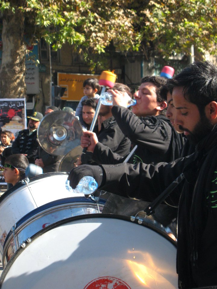 Mourning of Muharram - November13,2013 - Muharram 9,1435 Tasu'a - Zanjir,Mourners Line,Drummer - Nishapur 069