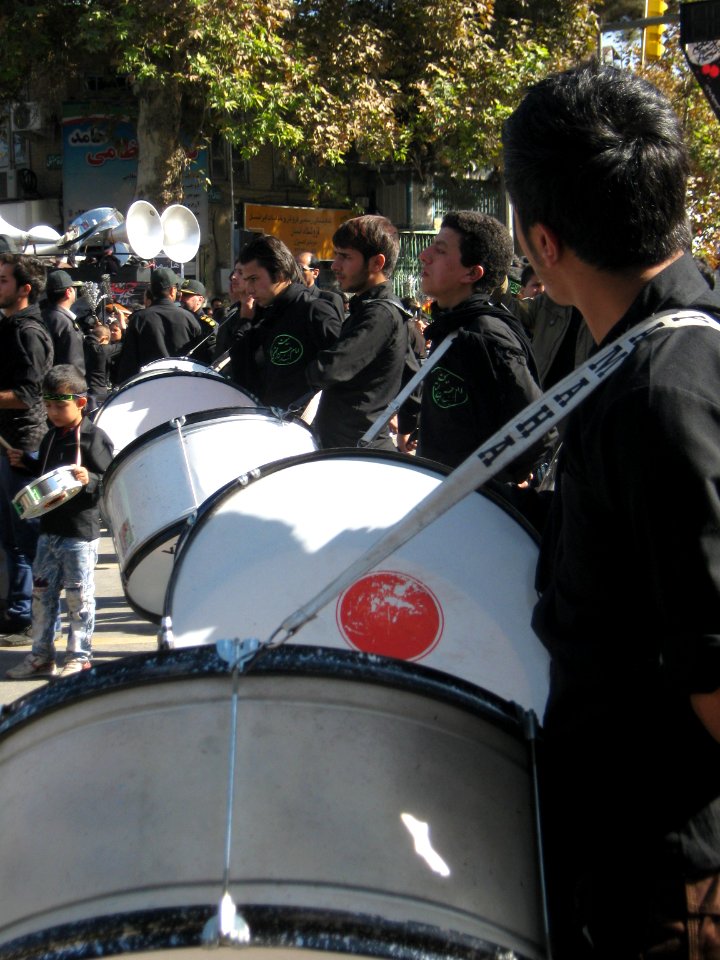 Mourning of Muharram - November13,2013 - Muharram 9,1435 Tasu'a - Zanjir,Mourners Line,Drummer - Nishapur 066