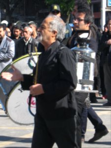 Mourning of Muharram - November13,2013 - Muharram 9,1435 Tasu'a - Zanjir,Mourners Line,Drummer - Nishapur 061