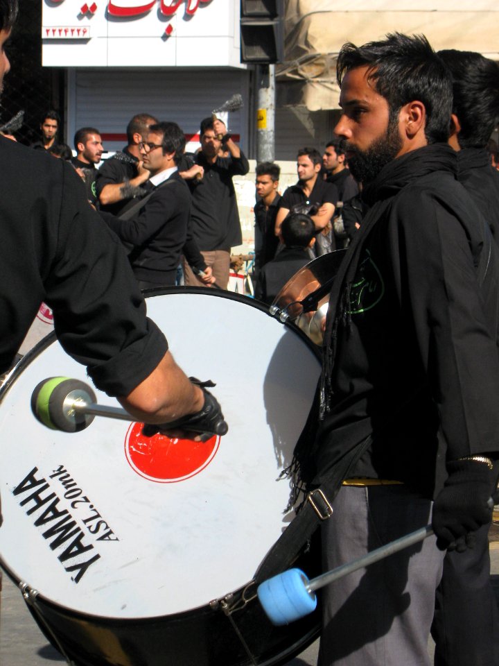 Mourning of Muharram - November13,2013 - Muharram 9,1435 Tasu'a - Zanjir,Mourners Line,Drummer - Nishapur 047