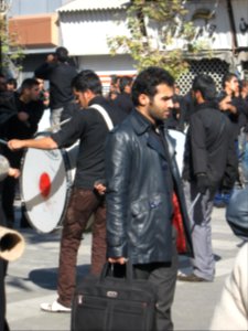 Mourning of Muharram - November13,2013 - Muharram 9,1435 Tasu'a - Zanjir,Mourners Line,Drummer - Nishapur 038