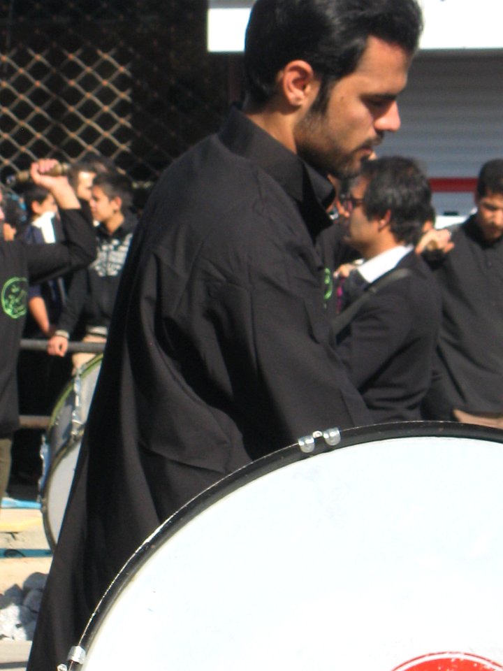 Mourning of Muharram - November13,2013 - Muharram 9,1435 Tasu'a - Zanjir,Mourners Line,Drummer - Nishapur 044