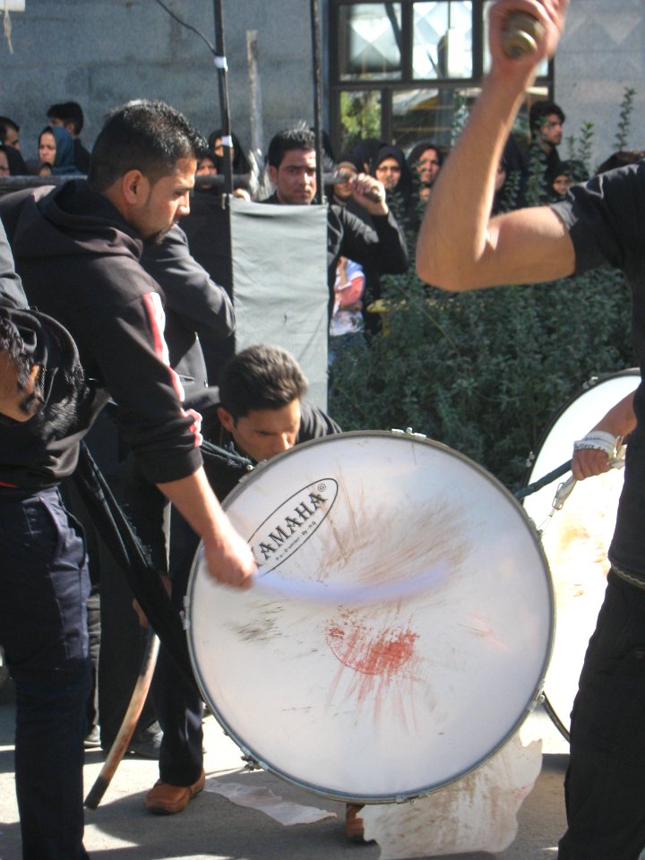 Mourning of Muharram - November13,2013 - Muharram 9,1435 Tasu'a - Zanjir,Mourners Line,Drummer - Nishapur 037