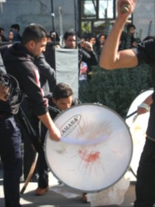 Mourning of Muharram - November13,2013 - Muharram 9,1435 Tasu'a - Zanjir,Mourners Line,Drummer - Nishapur 037