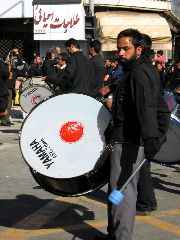 Mourning of Muharram - November13,2013 - Muharram 9,1435 Tasu'a - Zanjir,Mourners Line,Drummer - Nishapur 046