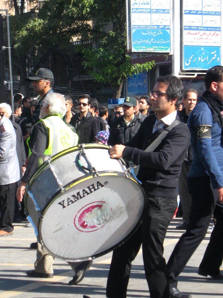 Mourning of Muharram - November13,2013 - Muharram 9,1435 Tasu'a - Zanjir,Mourners Line,Drummer - Nishapur 062