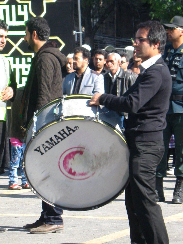 Mourning of Muharram - November13,2013 - Muharram 9,1435 Tasu'a - Zanjir,Mourners Line,Drummer - Nishapur 060