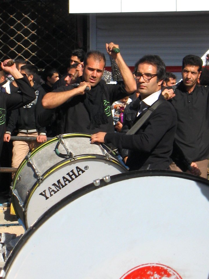 Mourning of Muharram - November13,2013 - Muharram 9,1435 Tasu'a - Zanjir,Mourners Line,Drummer - Nishapur 045