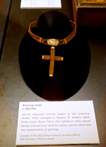 Mourning choker, c. 1830-1850, owned by Emily Austin Bryan Perry - O. Henry Museum - Austin, Texas - DSC09266