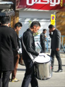 Mourning of Muharram - November13,2013 - Muharram 9,1435 Tasu'a - Zanjir,Mourners Line,Drummer - Nishapur 007