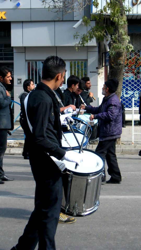 Mourning of Muharram - November13,2013 - Muharram 9,1435 Tasu'a - Zanjir,Mourners Line,Drummer - Nishapur 022